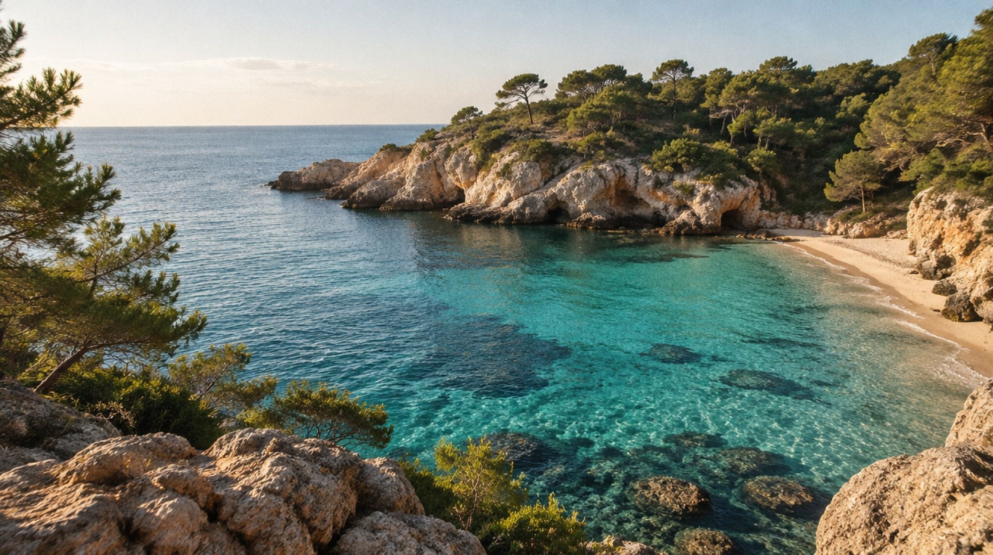 Unbebaute Badebucht Cala Sa Nau bei Cala d'Or