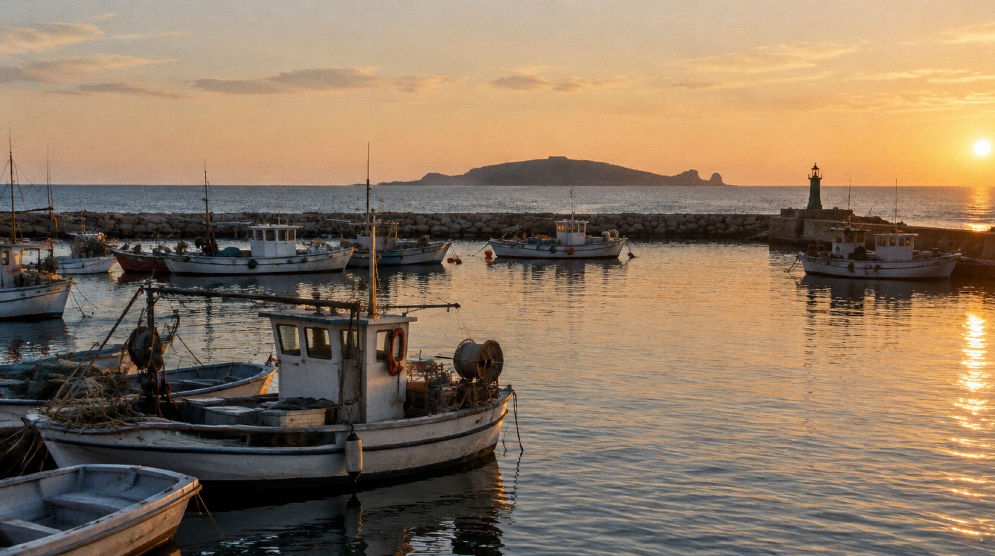 Hafen von Colònia de Sant Jordi mit Blick Richtung Cabrera