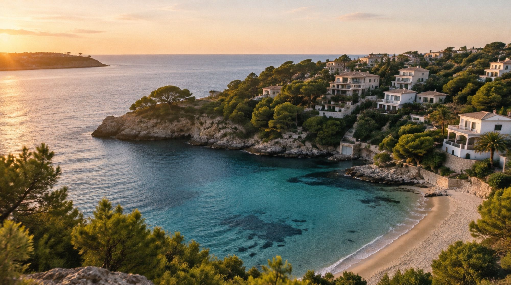 Kleine Badebucht Font de Sa Cala südlich von Cala Ratjada am Abend