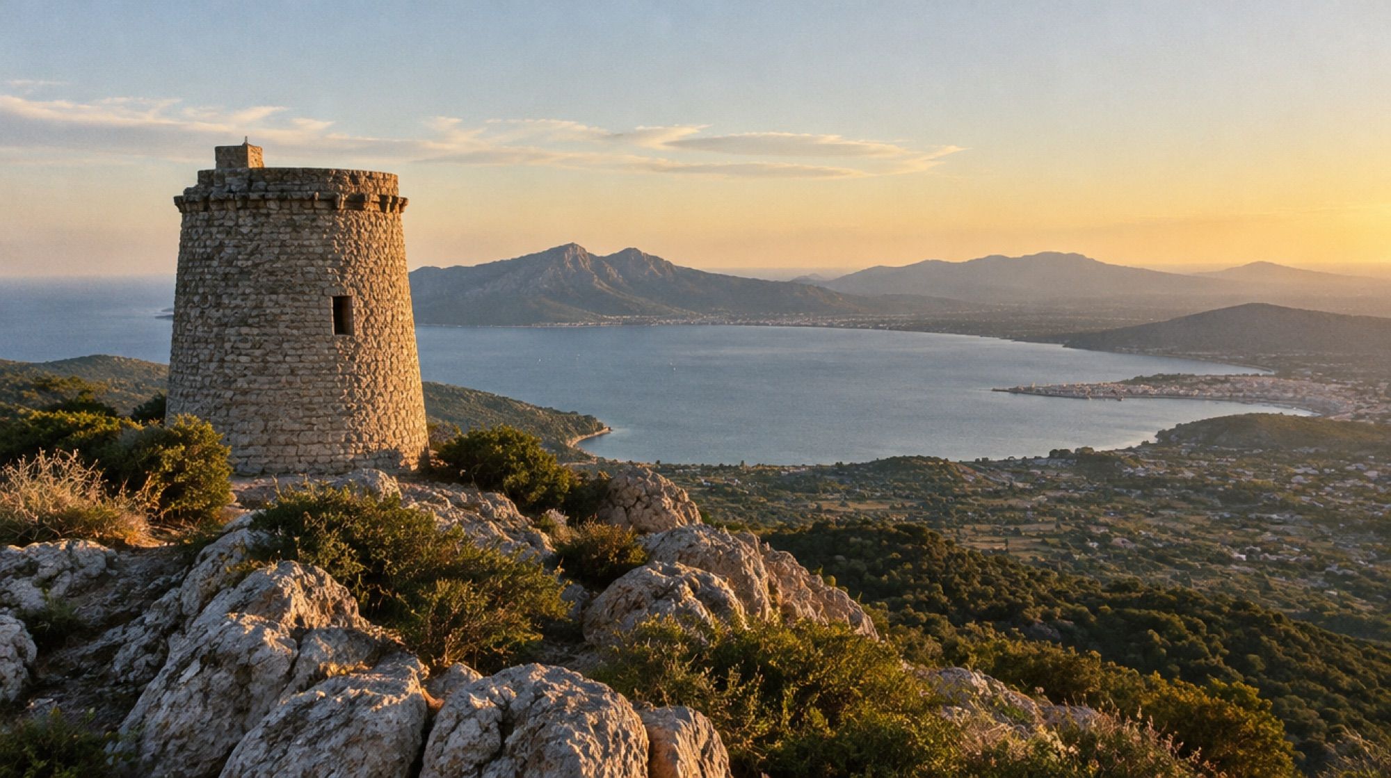 Wachturm Talaia d'Albercutx über der Bucht von Pollença